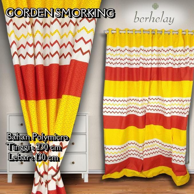 VIRALL GORDEN SMOKRING MOTIF ABSTRAK MINIMALIS ZIG ZAG ZIGZAG KUNING //