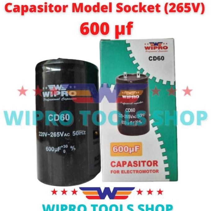 Promo Kapasitor Capasitor Model Socket 265V - 600 mf uf WIPRO Diskon