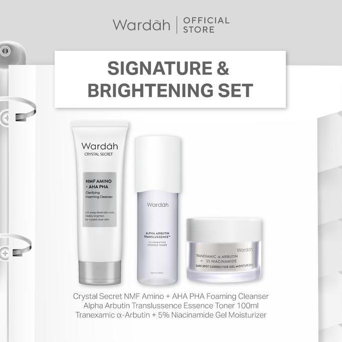 Langsung- Wardah Paket 3 Pcs Gel Moisturizer, Face Wash, Dan Serum / Toner Bright Radiant Bright Glo