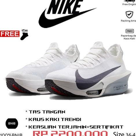 BIG PROMO Sepatu Lari Marathon Air ZOOM ALPHAFly%3 Hitam Dan Putih Carbon Plate Sepatu COD