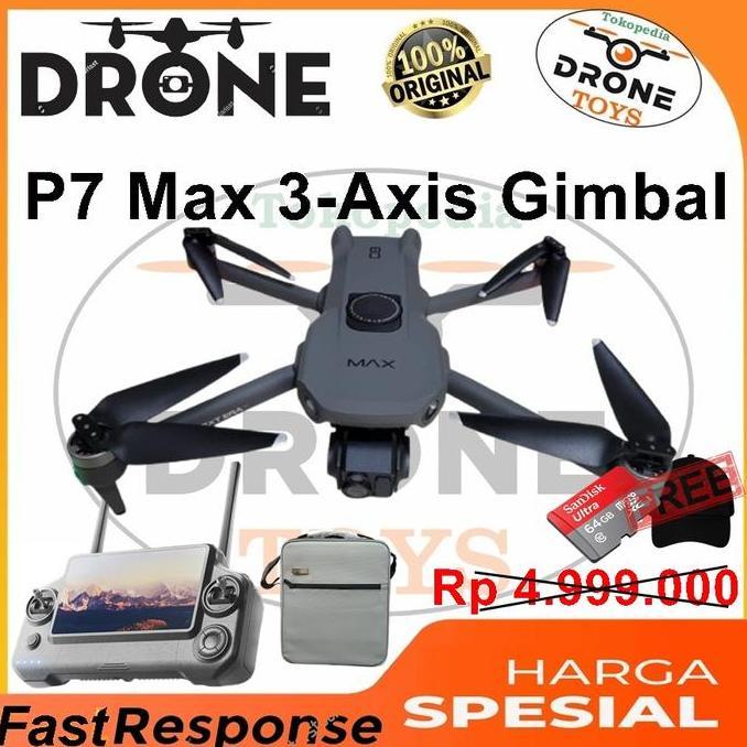 TERMURAH - New Style Drone P7 MAX Professional GPS Drone With 8K Camera 3-Axis Gimbal Obstacle Avoid