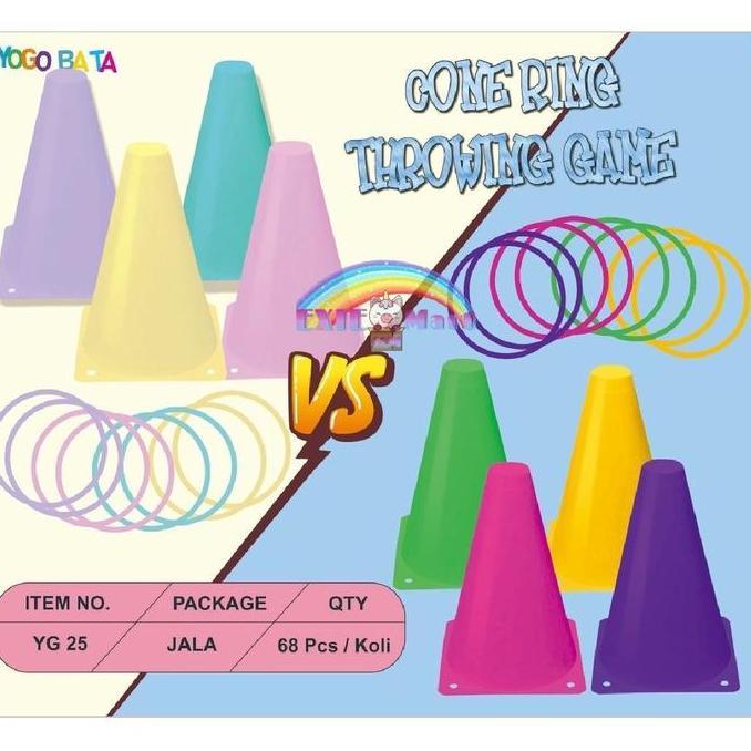 Playing- Mainan Anak Lempar Cincin Besar - Cone Kerucut Plus Ring - Cone Rintangan Olahraga [Yg25]