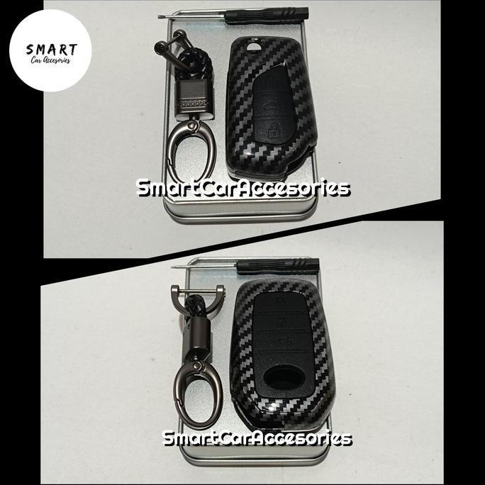 CASING COVER REMOTE KUNCI VARIASI REBORN FORTUNER VRZ KEYLESS CARBON
