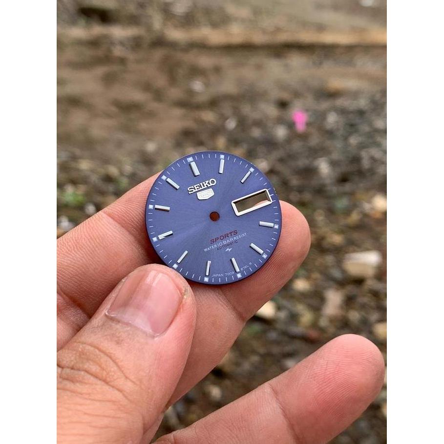Plat dial jam tangan seiko biru 28,5mm 7009 7s26 7s36 dial jam seiko 5 sport