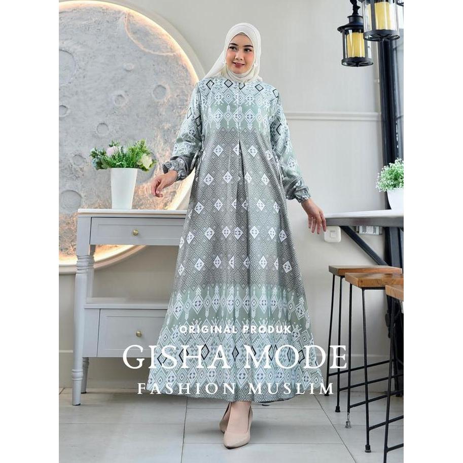 Sekarangaja- Gamis Zahra Silk Premium Terbaru |Bahan Silk Premium Kekinian |Motif Bunga Gamis Lebara