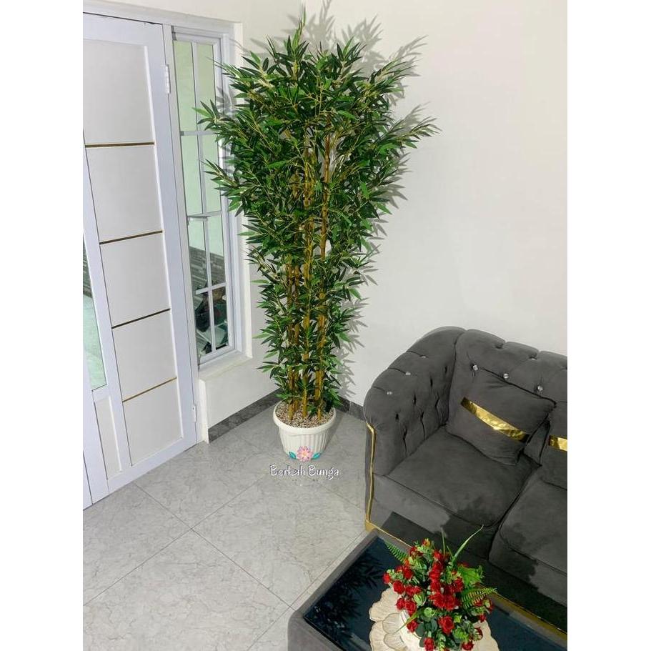 Pohon bambu artificial 2meter - bambu plastik hiasan- pohon bambu plastik- pohon plastik-Pohon Dekor