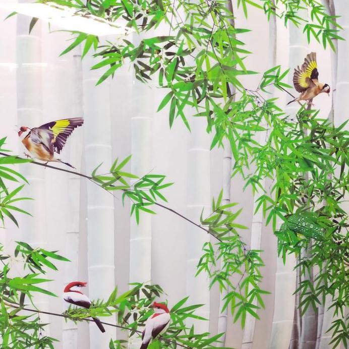 Fiber Pagar Plastik Penutup Pagar Motif Goldfinch Lebar 1 Meter Tebal 0.6 mm Bahan Lentur Flexible U