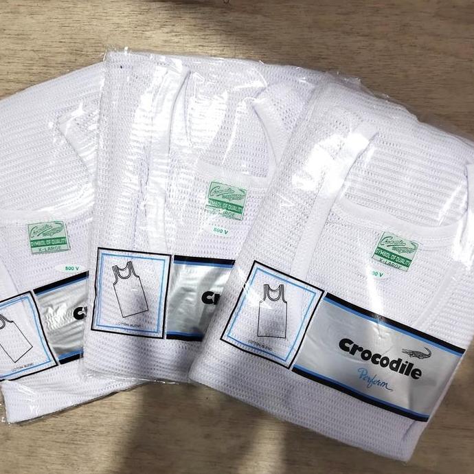 Lansungkirim- Singlet Crocodile Jala Putih, Singlet Jala Crocodile, Original, Asli 800 Pt Sinta Dewa