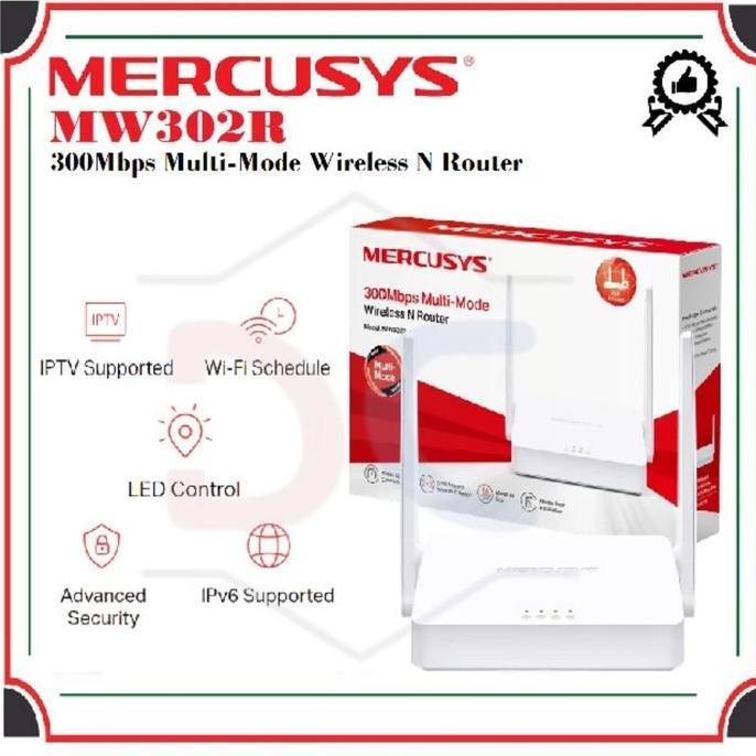 Mercusys MW302R Router Wireless N 300Mbps 2.4GHz 2 Antena 5dBi Putih