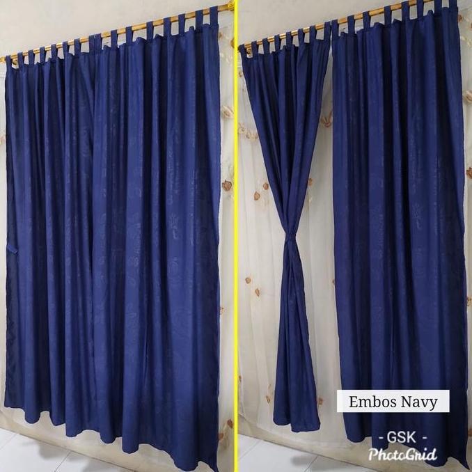 * GORDEN TALI + PONI MOTIF EMBOS NAVY BIRU DONGKER //