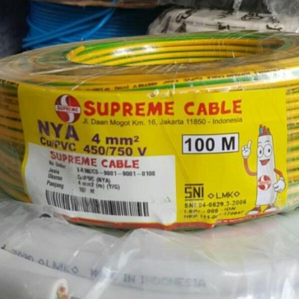 Kabel Listrik Nya / Kawat 4Mm 1X4 Mm Supreme @100Meter
