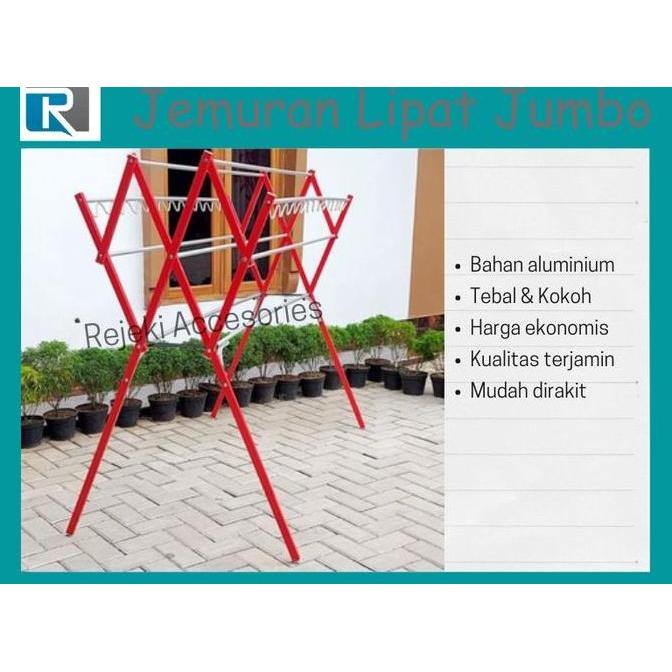 * JEMURAN BAJU LIPAT ALUMINIUM JUMBO PREMIUM QUALITY *