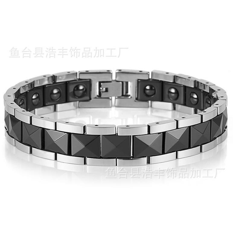 COD Gelang Keramik Tersedia Gelang Perhiasan Magnetik Keramik Hitam Baja Titanium Gelang Magnetik Pr
