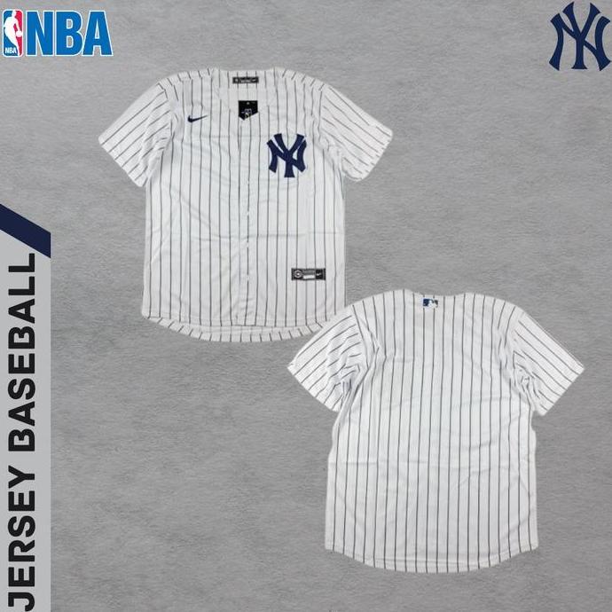 Baju Jersey Baseball MLB New York Yankees NY Putih Import Quality