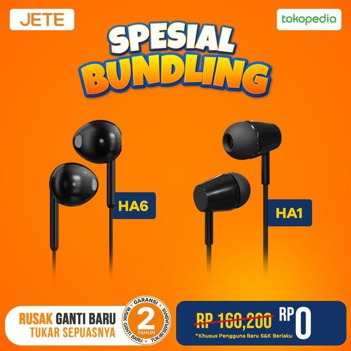 Promo BUNDLING Headset JETE HA1 +Headset JETE HA6 Diskon