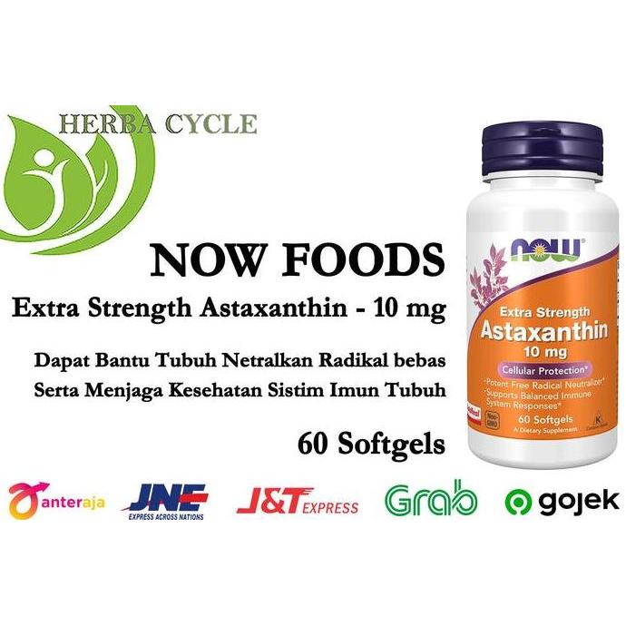 NEW Now Foods Astaxanthin Extra Strength 10 mg (60 gel) Now Astaxanthin 10
