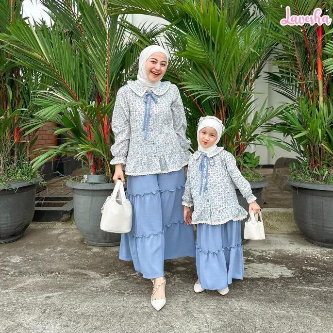 Lavesha Kids - Livia Oneset Ibu dan Anak (Dijual Terpisah) Setelan Rok Ibu Anak Oneset Atasan dan Ro