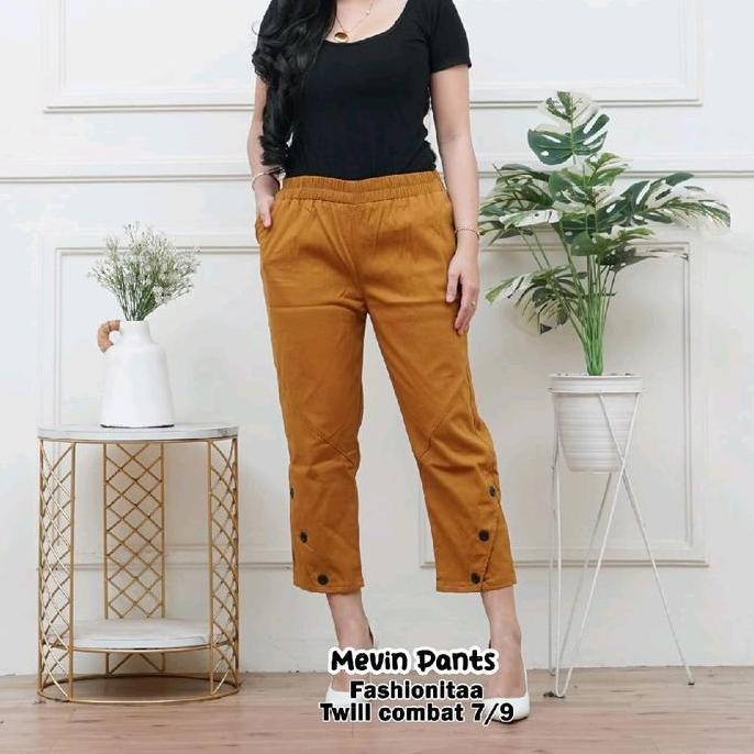 Limited Celana Mevin Pants Celana Variasi Kancing  Bahan Twill Streach Premium Tebal Melar Tebal Hal
