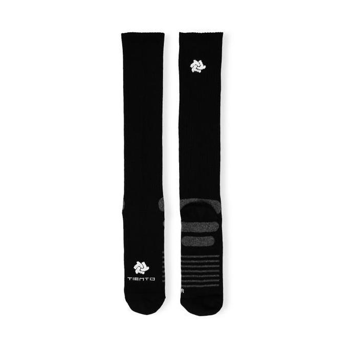 Tiento Long Compression Socks Black Kaos Kaki Olahraga Ketat Panjang