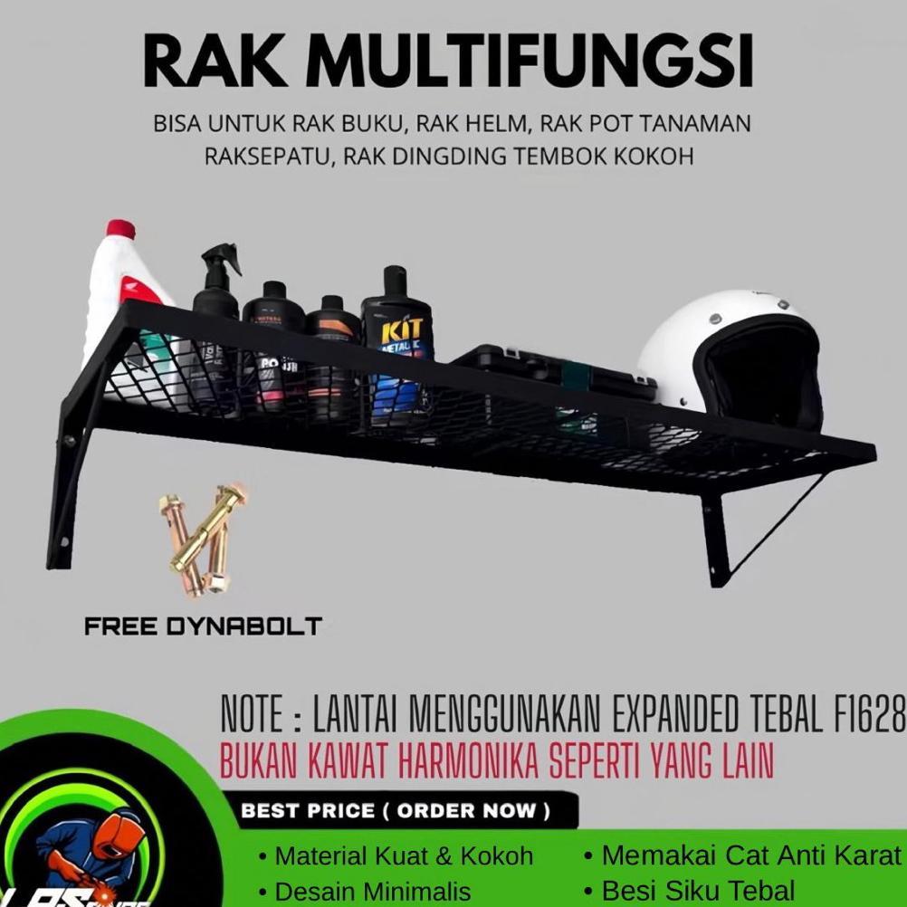 [LUV] Rak Dinding Multifungsi Besi Kuat Rak Helm, Rak Buku, Rak Sepatu, Rak Pot Tanaman, Rak Ambalan