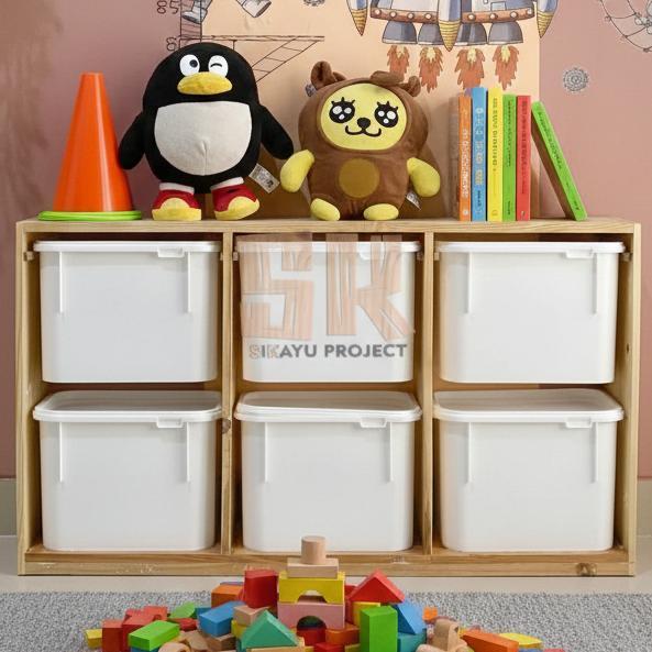[LUV] Rak Mainan Anak Minimalis 6 Box Polos - Rak Buku Minimalis Trofast Mainan Anak /Rak Serbaguna/