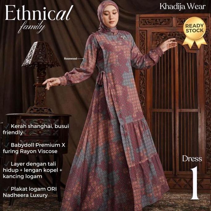 ETHNICAL ROSEWOOD FAMILY NADHEERA  LUXURY SARIMBIT 2025 COUPLE LEBARAN TERBARU ETHNICA MEWAH