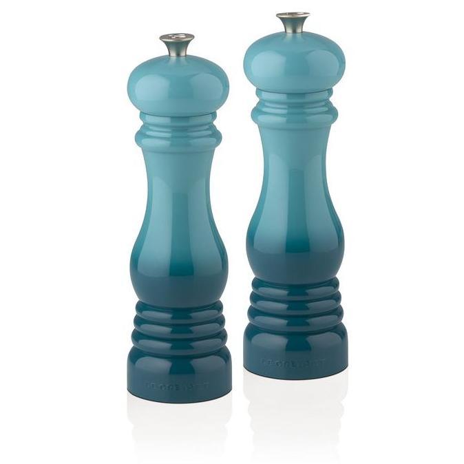 BEBAS ONGKIR - Le Creuset Salt and Pepper Mill in Carribean Blue Lada Garam Grinder