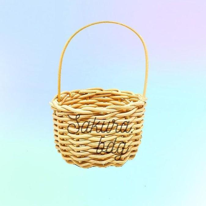 [K52S] Keranjang rotan kecil imut 9x6 cm telur parcel snack buah