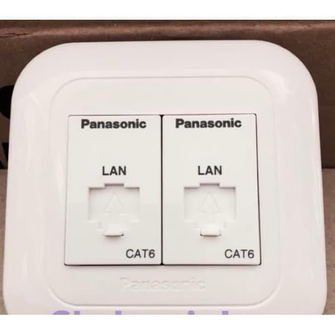 Promo Stop Kontak Modul Data LAN CAT6 CAT 6 Ganda 2 Gang Panasonic Diskon
