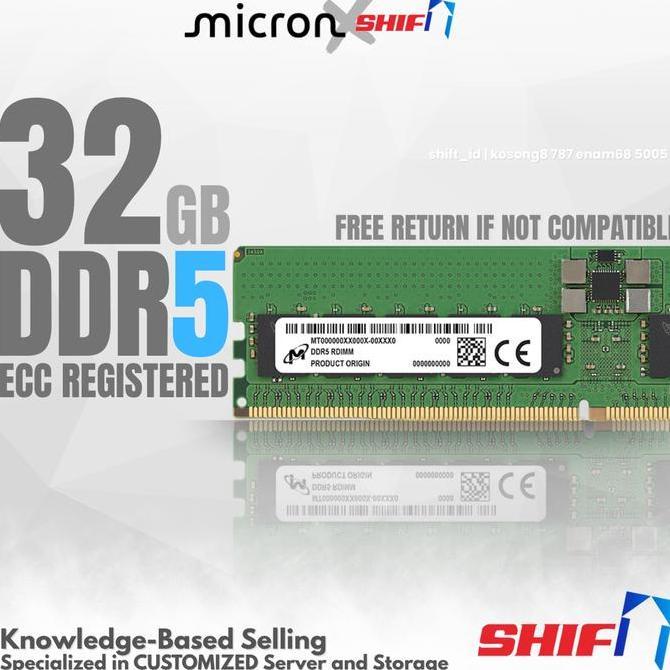 SHIFT - MICRON 32GB DDR5-5600 ECC REGISTERED - ECC REG - SERVER MEMORY - AMD EPYC 9005 - INTEL XEON 