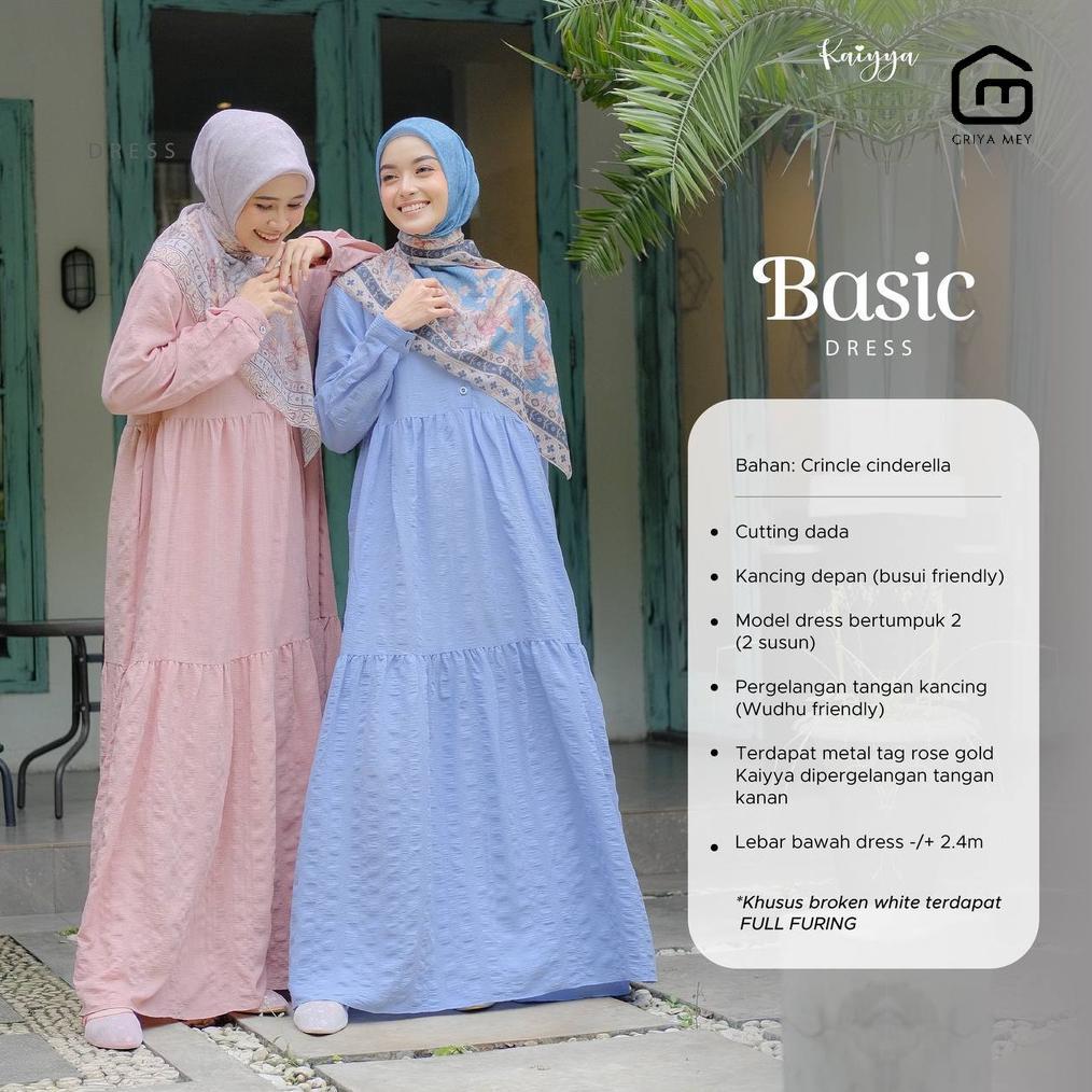 Kaiyya Basic Dress Gamis Menyusui Bahan Crinkle Cinderella Griya_Mey
