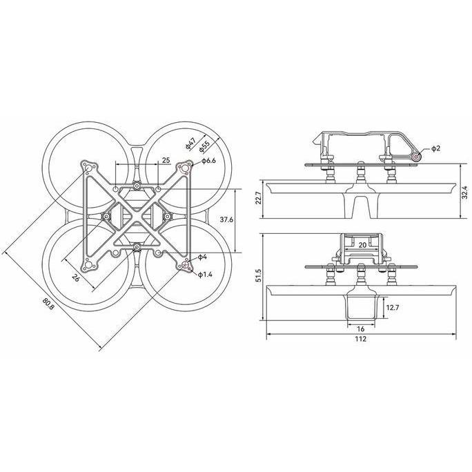 BetaFPV Pavo Pico Brushless Whoop Naked Base Frame / No HD VTX Bracket