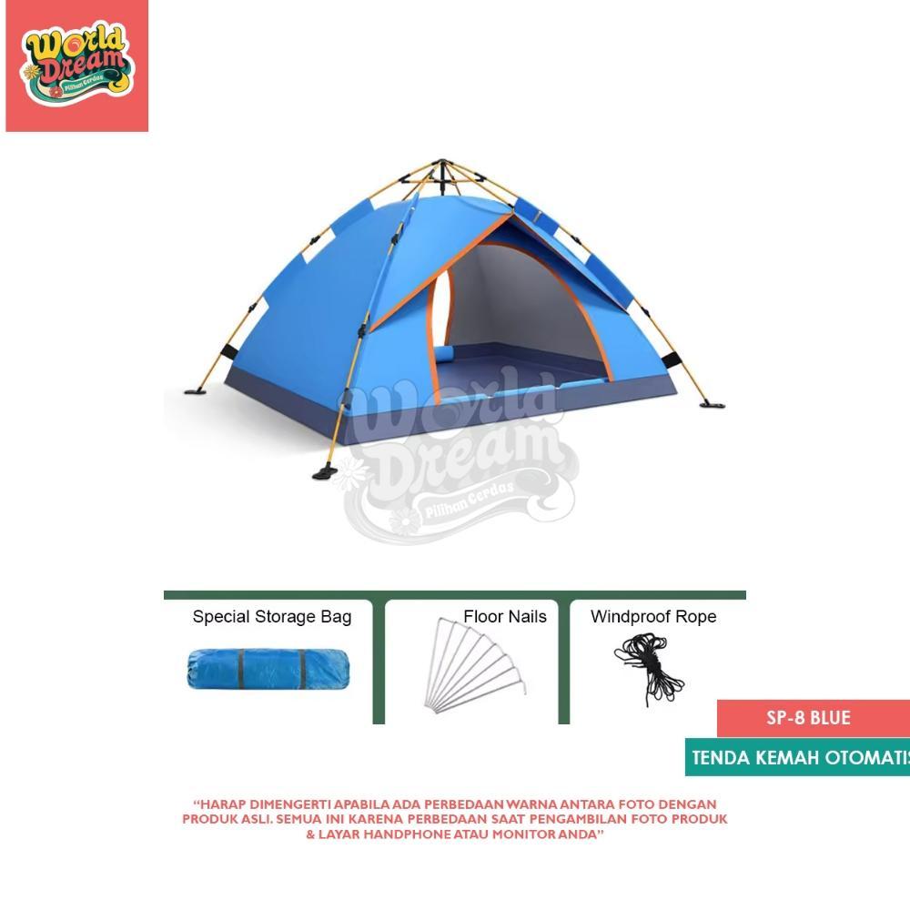 Worldream Tenda Kemping Kapasitas 2-4 Orang Tenda Otomatis Outdoor & Indoor Tenda Gunung