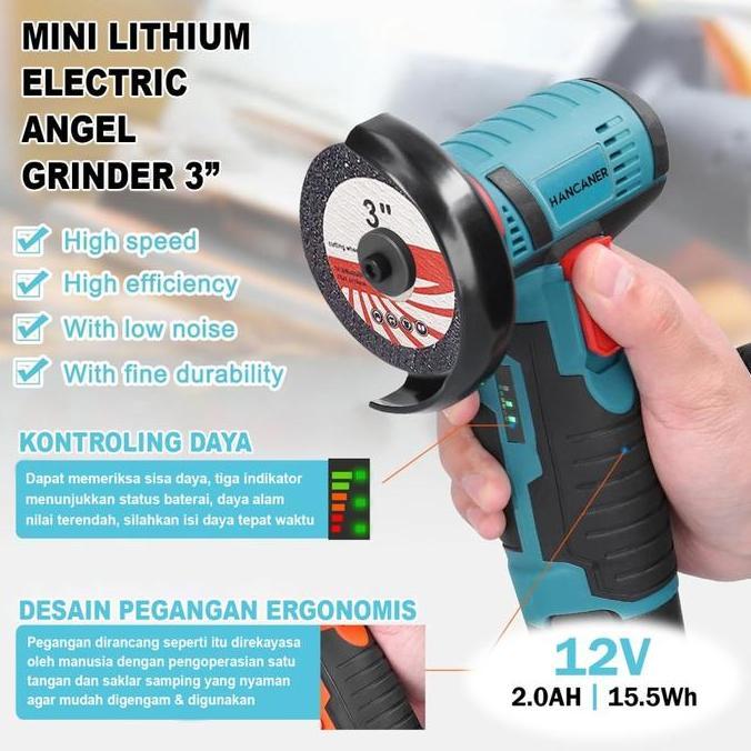 Mesin Gerinda Angle Grinder Mini Penggiling Sudut ListrikGerinda tanpa kabel