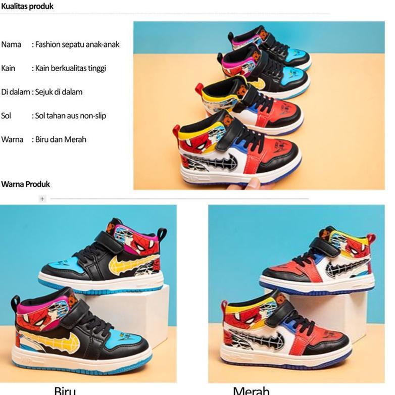 terbaru mosbo sepatu anak cowok spiderman sepatu boot anak cowok cewek sepatu boots kulit spiderman 