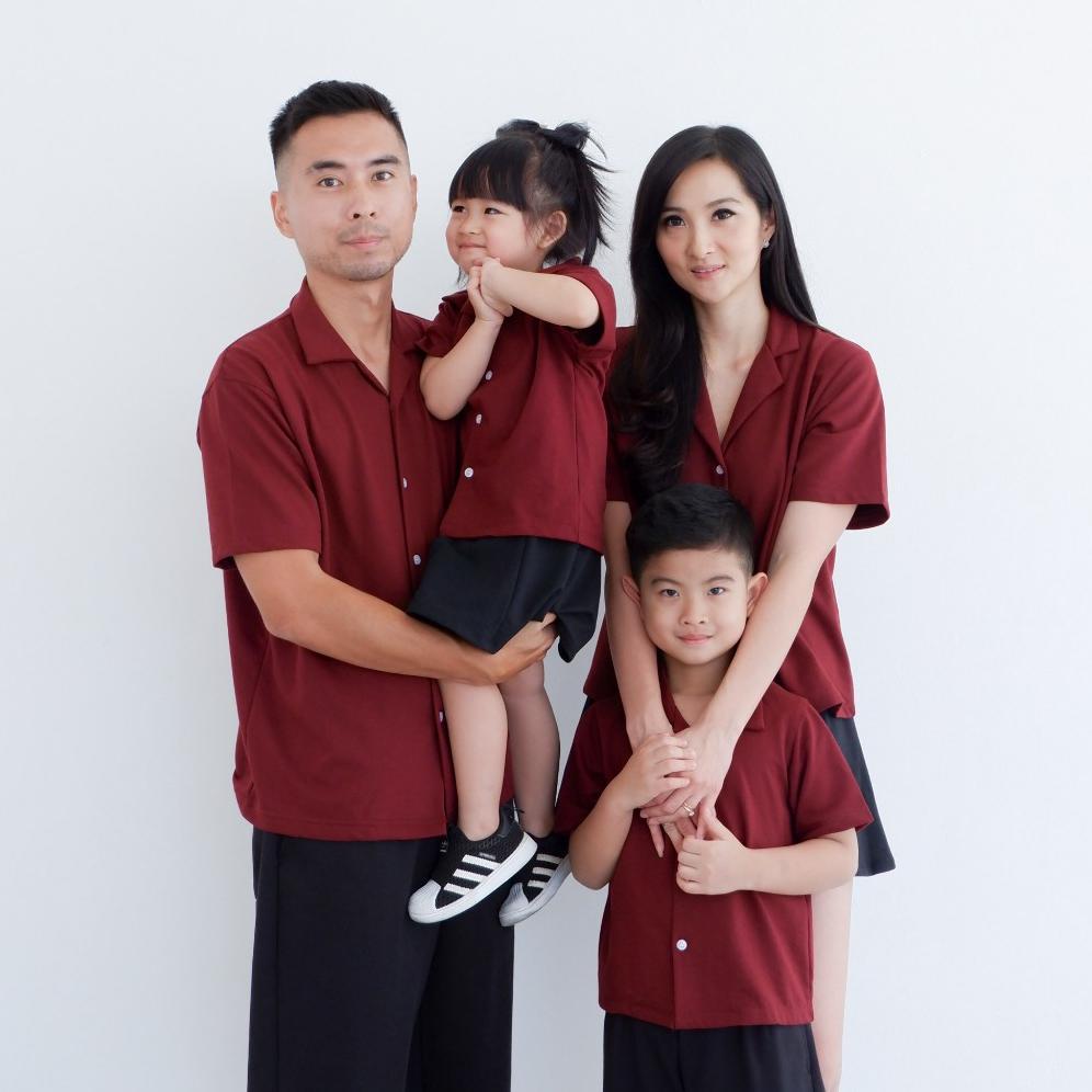 BEST DEALS ISLA GABY FAMILY MAROON - MAROON - SET PAKAIAN KELUARGA - BAJU COUPLE - BAJU KELUARGA - B