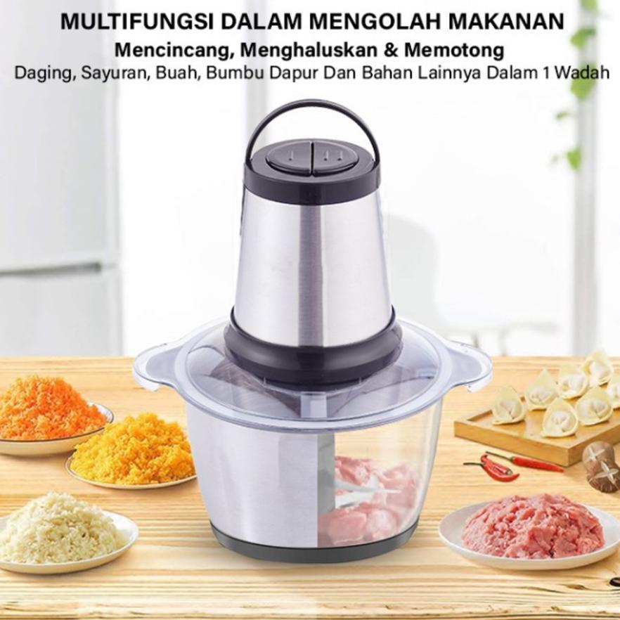 TERBARU Blender Daging Choper Portable 2in1 4 Mata Pisau Stainles steel