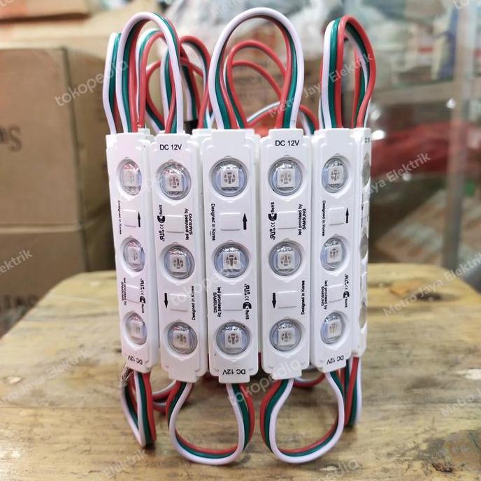 Ready stock [20pcs]LED Module RGB Running 3 Mata 1,5W DC/12V IP68 Type 5050