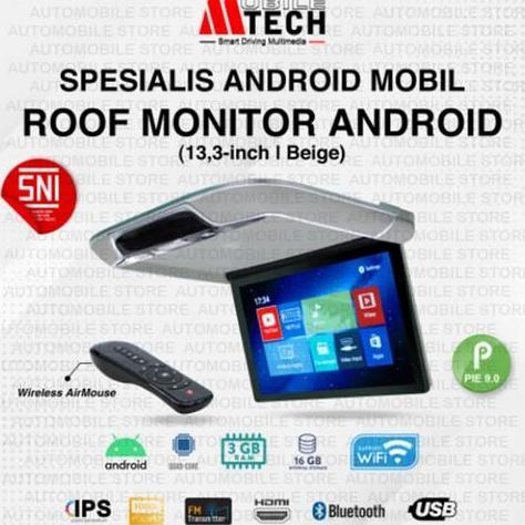 ZOVALA SMART TV PLAFON MONITOR ANDROID MTECH UNTUK SEMUA MOBIL