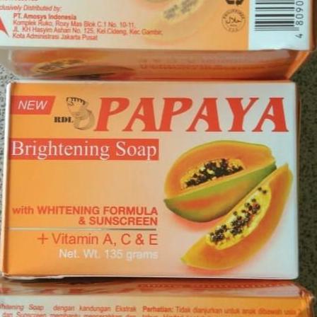 KECANTKAN BRIGHTENING SOAP PAPAYA BRIGHTENING SOAP+SUNSCREEN