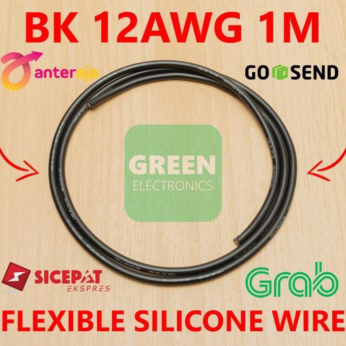 Kabel Cable AWG 12 AWG12 12AWG Silicone Wire Hitam Black