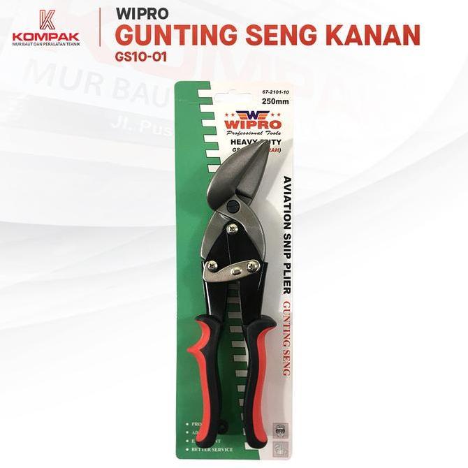 Gunting baja ringan Holo Hollow Bengkok kanan Wipro Merah 10 inch