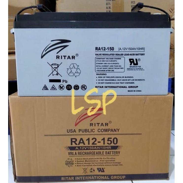 TERBARU - Aki Ritar Power VRLA RA12-150 12V 150Ah