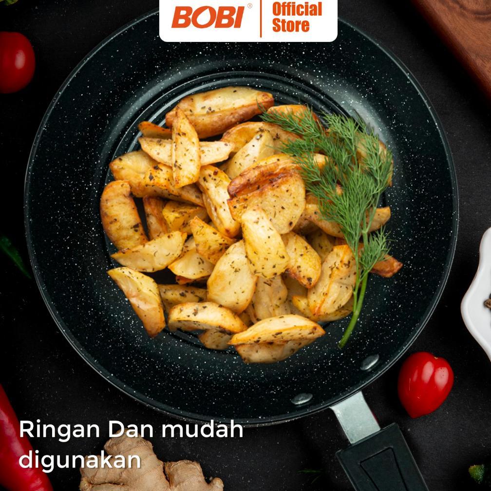 BIG PROMO Wajan Teflon Penggorengan 22 cm // Wajan Penggorengan Anti lengket Wok Pan // Teflon Prakt