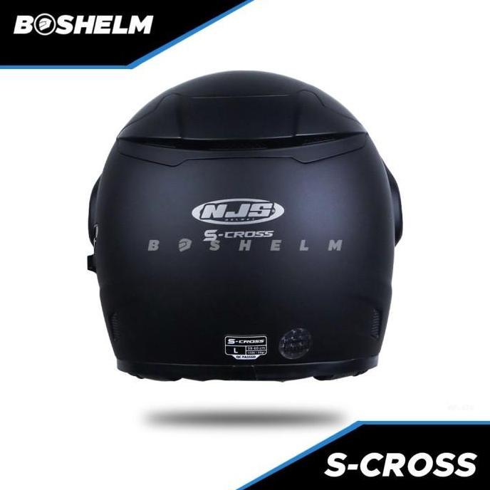 Helm NJS S-Cross Solid HITAM DOFF Helm Full Face SNI