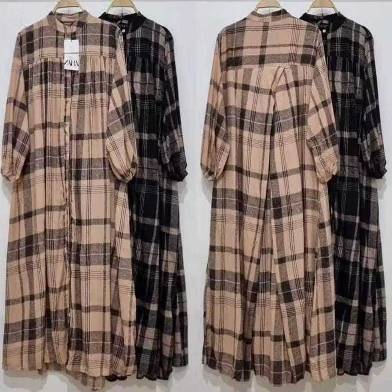 Diskont Gamis Gauri Motif Kotak Bahan Rayon Diamond // Gamis Rayon Terbaru // Gamis Jumbo