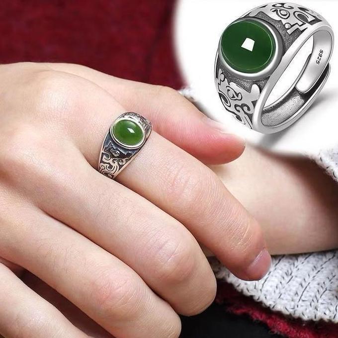 REBEKA.TOKO - (BEBAS BELI 2 DAPAT BONUS) C100 CINCIN GIOK BATU ASLI HIJAU TITANIUM WANITA ANTI KARAT