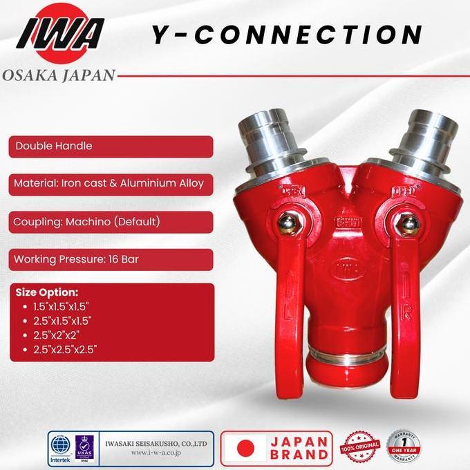 Ready IWA - Y-Connection / Double Handle Fire Hose Divider | Pembagi Aliran Air Pemadam Kebakaran