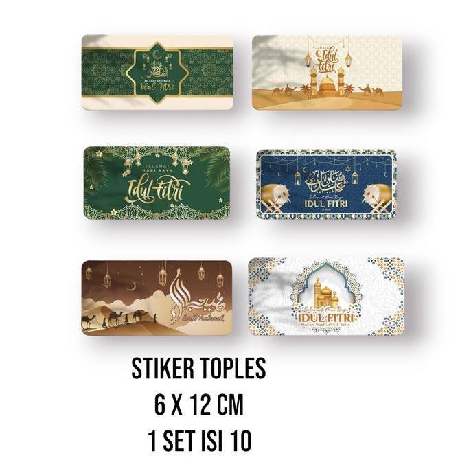 :<:<:<:<] Stiker Toples Lebaran Sticker Kotak Idul Fitri Hampers Lebaran -ISI 10
