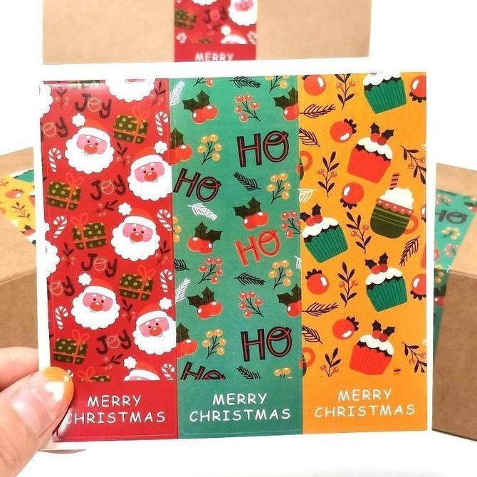 *:*:*:*:*] Stiker Segel Box Natal Persegi Sticker Natal Christmas Aesthetic